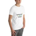 Amateur baker home baking T shirt in white, front side view.