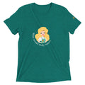 Dolly short sleeve T-shirt in teal, front view.