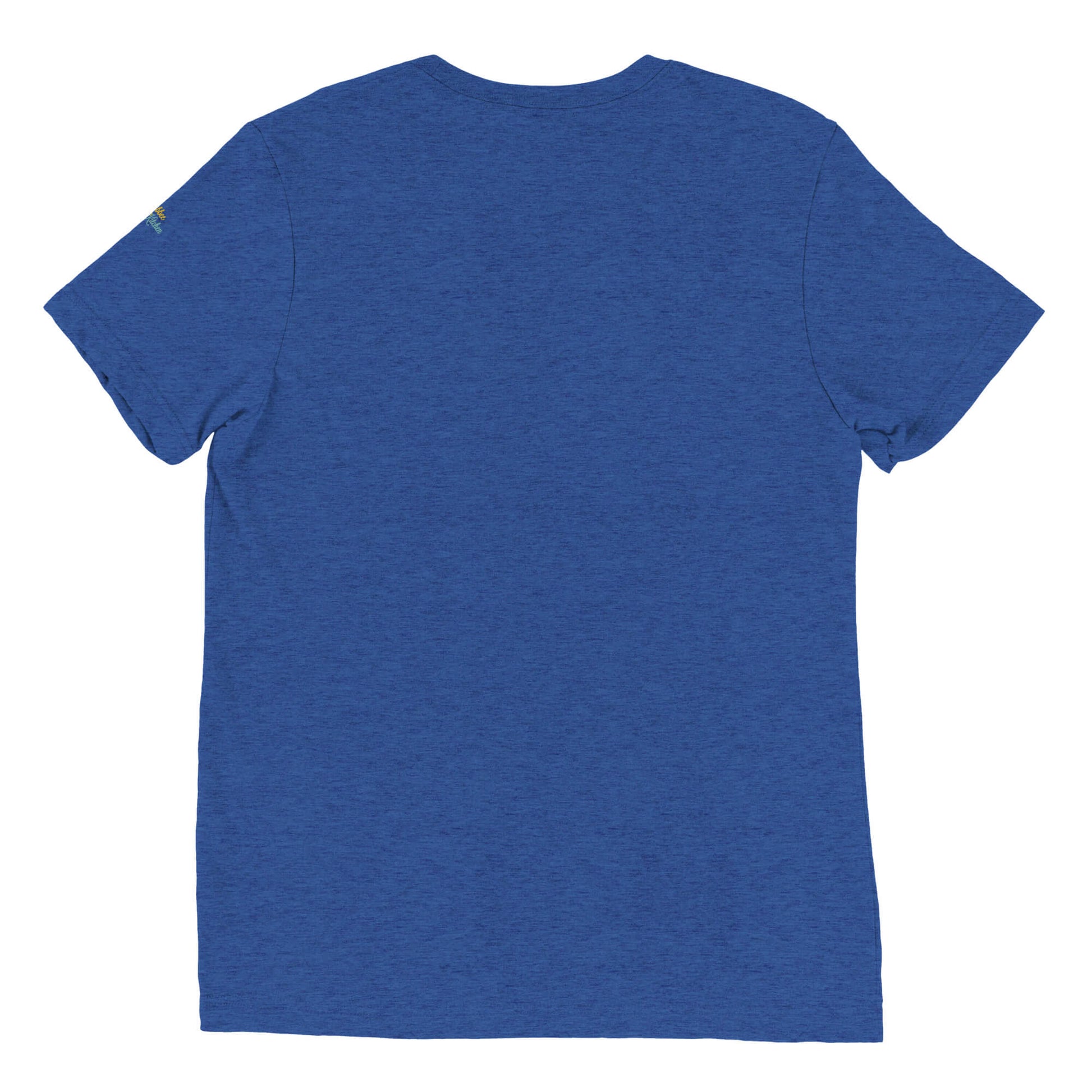 Dolly short sleeve T-shirt in royal blue, back view.