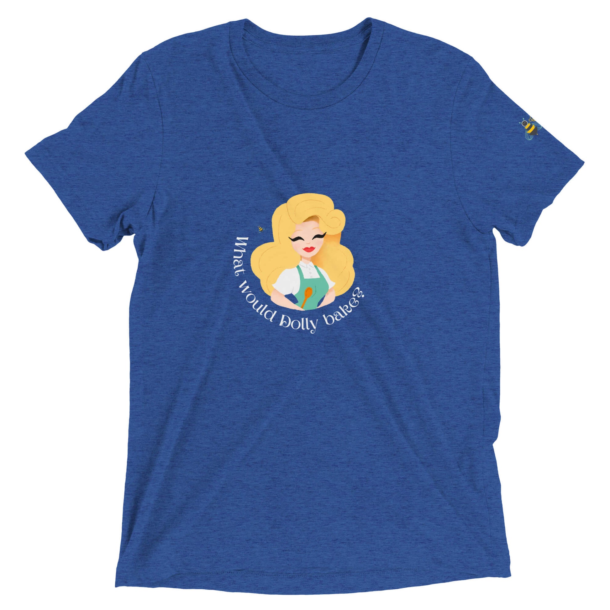 Dolly short sleeve T-shirt in royal blue, front view.